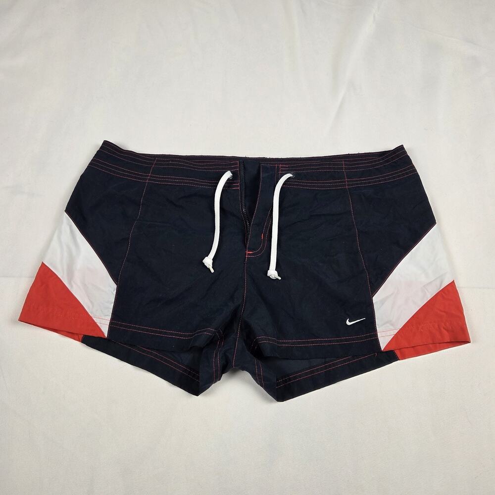 Nike‎ Men's Swim Trunks Navy Blue Red Colorblock XL